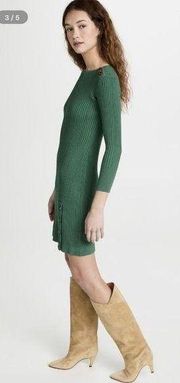 Shoshanna NWT Green Maya Compact-Knit Mini Dress $429 Retail Small