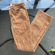 Oriana Corduroy High Rise Straight Leg Jean Pants in Tan - Size 25 NWOT