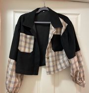 Plaid Cropped Coat