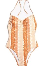 NWT  Second Wave Drawstring One-Piece Swimsuit Size 10