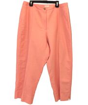 Lizsport Wrinkle Free Michaela Linen Trouser Pants Orange Pink 12