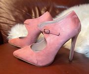 NWOT JG Shoe One of a Kind Pink Suede Simple Pointed Toe Mary Jane’s