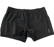 Reebok Shorts Womens Large Solid Black Athletic Pull On Stretch Active Poly