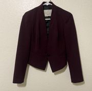 Rachel Roy Single Button Lightweight Womens Blazer Jacket Burgundy Red Size 0 XS