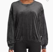 UGG Medium Ink Black Shanara Fleece Sweatshirt Velour Crewneck Top