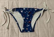 Solid & Striped String Bikini Nautical Print Bottoms