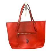 NEW U.S. Polo Assn. Tote Bag Faux Vegan Leather Double Handle Medium Shoulder