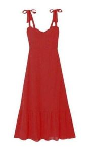 NWT Reformation Nadira Midi in Cherry Red Fit & Flare Tank Dress 6