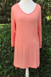 Dantelle peach side slits 3/4 sleeve tunic