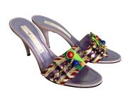 Vintage 1980s Christian Lacroix Maximalist Stiletto Mules Size 37.5