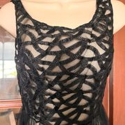 NWT Arc & Co Black Maxi Backless Sheer Sleeveless Dress