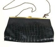 Jessica McClintock Vegan Crocodile Skin Leather Clutch