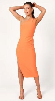 Petal & Pup Nadene Orange One Shoulder Midi Dress 4