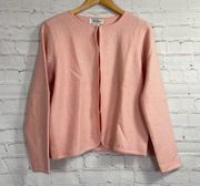 Bob Mackie Studio Women's Cardigan Jacket Size Medium 100% Wool Pink Barbie