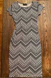 Patterned Black & White Dress