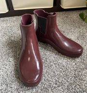 Hunter Maroon Short Rain Boots Size 8