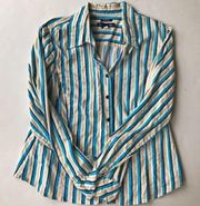 Evan Picone Ladies Stretch Striped Shirt Vintage