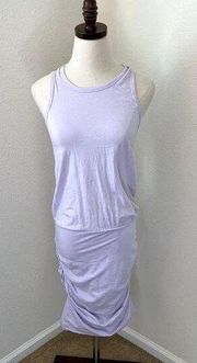 Sundry Womens Sleeveless Ruched Dresses Light Purple Cotton Size 0 Stretch