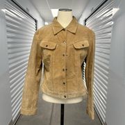 Steve Madden Tan Suede Leather Button Up Jacket