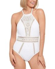 SALT + COVE White Crochet One-Piece Swimsuit