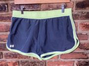 Under Armour  Gray Green Semi-Fitted Heat Gear Lined Shorts Women's Size Medium