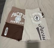 Pacific Sunwear Spliced Mini Sweat Shorts Size Medium