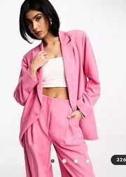 ASOS EDITION oversized longline blazer in pink (size 8)