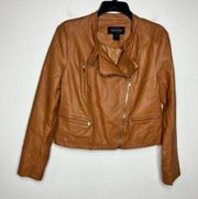 Ann Taylor factory faux leather Moto jacket size medium