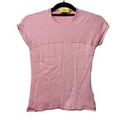 St. John Women's P XS Ribbed Pink Wool Blend Baby Tee Sweater Top Crew Neck Y2K