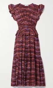 NWOT ULLA JOHNSON Bendetta Silk Dress in Purple Sapphire size 2