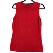 Lafayette 148 New York Womens Size M Shell Tank Top Red Wool Alpaca Sleeveless