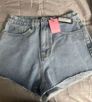 Light Blue Wash Jean Shorts