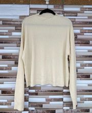 Spiritual Gangster Dreamer Mock Neck Sweater Cream Large