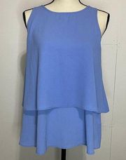Everly Sz Small Light Blue Open Back Tank Top Blouse
