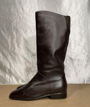 Vtg  Brown Leather Knee High Boots Women’s Size 7.5 M