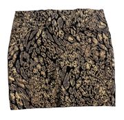 , Gold Metallic, Pull-on Bodycon, stretchy Women’s mini skirt XL/XG,