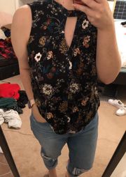 floral sleeveless top