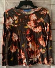 Pre Owned Simply Vera Vera Wang Tye Dye Blouse Top Sz XS Hippie Vibe