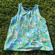 Lilly Pulitzer  Kristen Top Urchin Pink Vitamin Sea Cross Back Sleeveless Flowy S