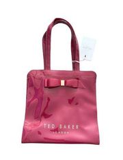 TED BAKER Logo Cranberry Bow Tote Bag NEW