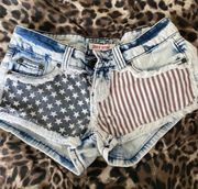 American Flag Jean Shorts