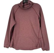 Kuhl Womens Lightweight Waffle Knit Turtleneck Burgundy Sweater Shirt Medium