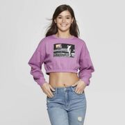 MTV Cropped Sweatshirt S Retro Moon Man Vintage Graphic 80s 90s Y2K 2000s