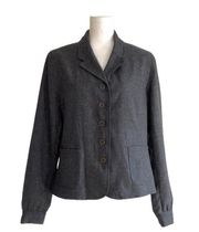 Isaac Mizrahi for Target Charcoal Gray Button Front Pocket Blazer Jacket Size 16