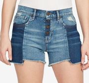 WILLIAM RAST Colorblock highrise denim shorts Sz26