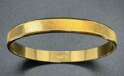 Signed Monet Vintage Gold Tone Diagonal Textured Bangle Bracelet Small 2.5"