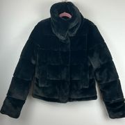 Abercrombie&Fitch Faux Fur Puffy Crop Coat Women’s’ Black XXSmall Pillowy Soft