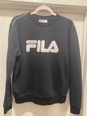 Vintage 90s FILA Black & White Pullover Sweater Sweatshirt