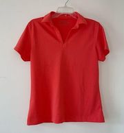 Lady Hagen Collared Open V-Neck Polo Shirt Size Medium