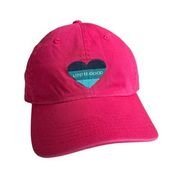 Life Is Good Blue Heart Pink Baseball Hat Cap Embroidered OS